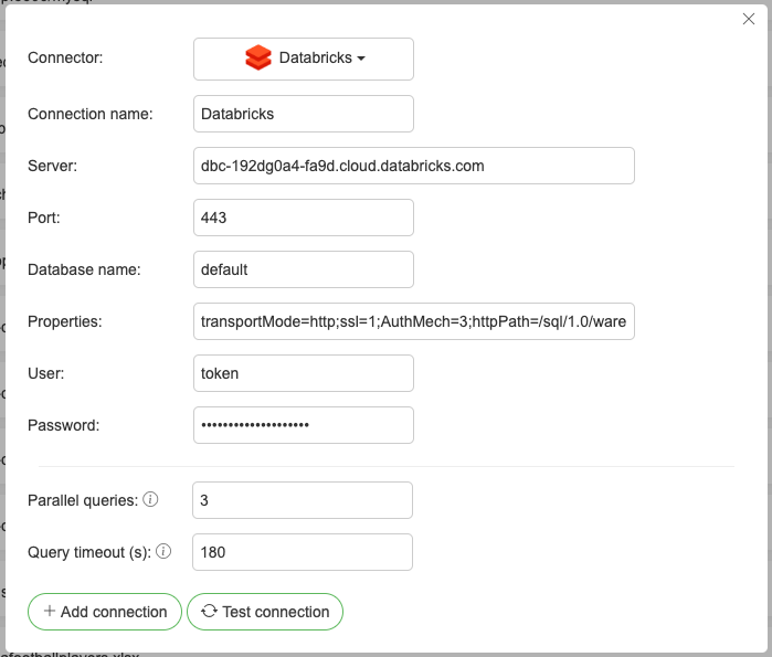 Connections example spark