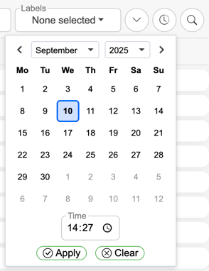 Date time filter